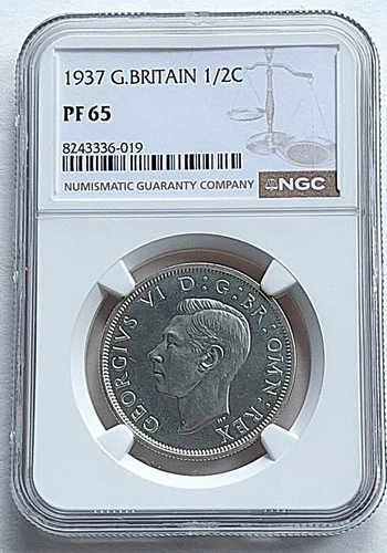 1937 Great Britain 1/2 Crown, NGC  PF 65 , nice silver coin       #2072, # 68-17