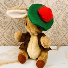 Vtg Eden Benjamin Bunny Plush 12" Green Tam O Shanter Red Pom Pom Beatrix Potter
