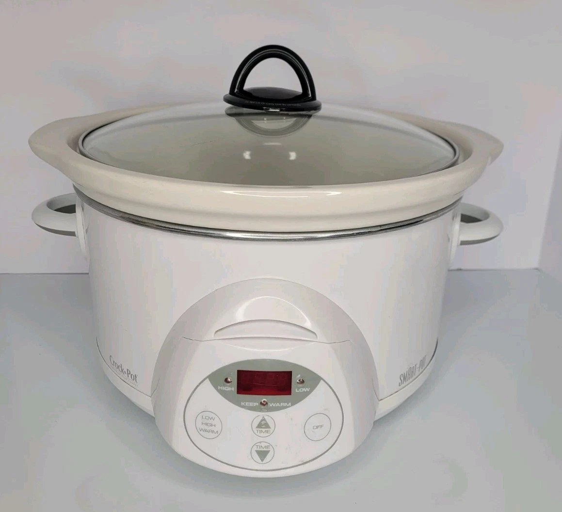 Rival Crock Pot Smart Pot Stoneware Slow Cooker 5 qt White Model SCRC500