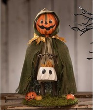 Bethany Lowe 10" Jolly Jack Pumpkin Trick or Treat Boy Halloween Decor Figurine