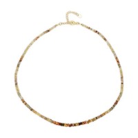 Cavill Halskette Kanariengelb Zirkon 58,29Ct 925 Silber Vergoldet