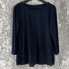 Ivanka Trump Size M Minimalist Casual Top Black Long Sleeve Pullover