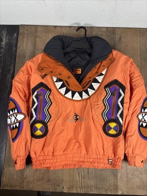 Orange Multi Colored Bogner Vintage 80s Embroidered Women's Ski Jacket Medium