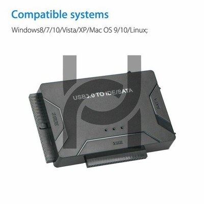 USB 3.0 to IDE&SATA Converter External Hard Drive Adapter Kit 2.5''/3.5'' Cable US