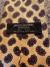 Vintage Brooks Brothers Silk Tie USA Made Yellow Paisley