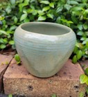 Vntg MCM Coil Pottery Planter Handmade Drip Glaze USA Teal Sea Foam Beach Decor — photo 2