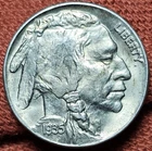 1935 S Buffalo Nickel 5C Nickel Coin GEM BU Nice Luster