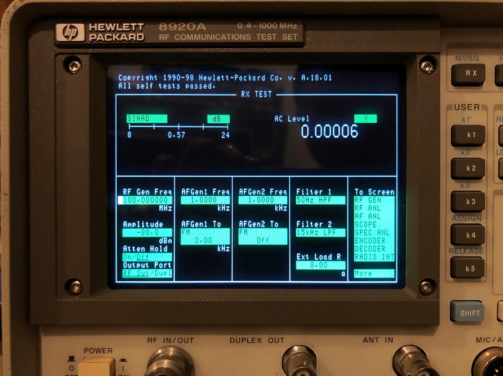 NewScope-0Jr LCD kit for HP 8920A 8920B RF Communications Test Set