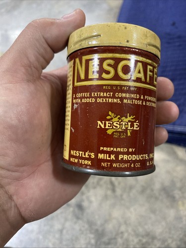 Lata de metal de 4 onzas de café Nescafé vintage años 50 - Imagen 12 de 12