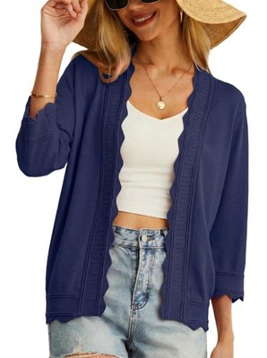 Damen Strickjacke Sommer leicht Bolero elegant schulterfrei jäckchen cardigan