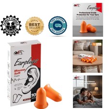 10 Pairs Orange Foam Ear Plugs - NRR 33 dB Noise Cancelling for Sleep or Travel