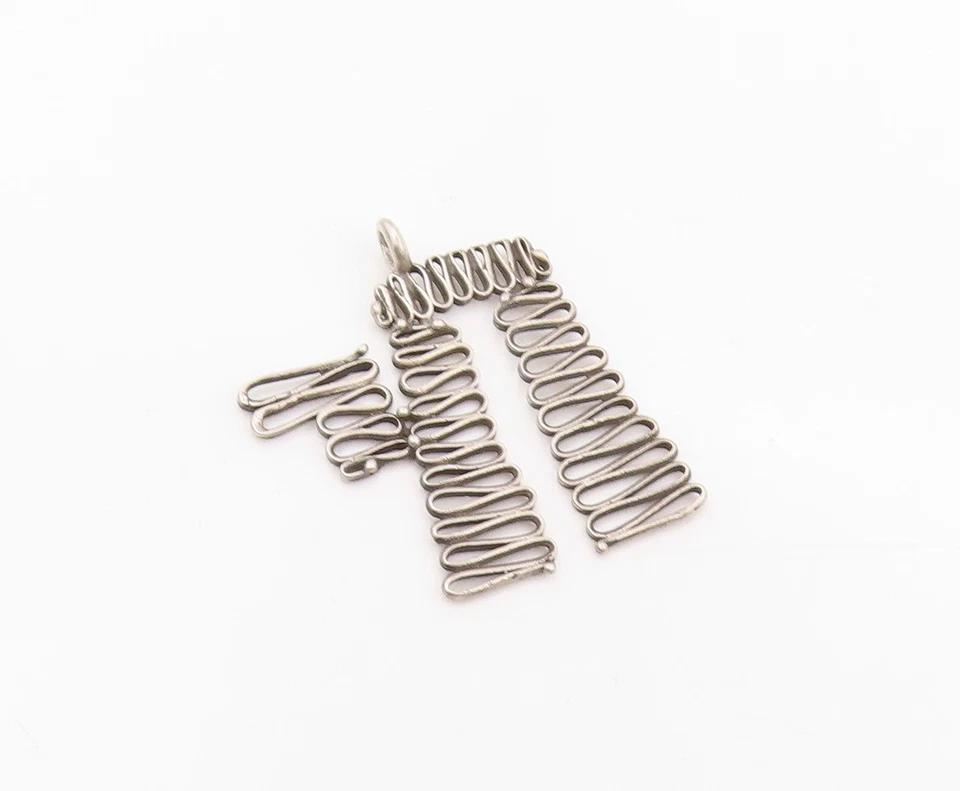 Colgante vintage de plata de ley 925 POLONIA modernista tejido alambre Chai PT25306 Foto 2 de 4