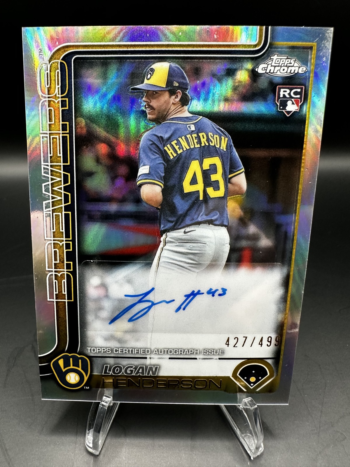 2025 Topps Chrome Update Auto /499 Logan Henderson - Brewers #AC-LH