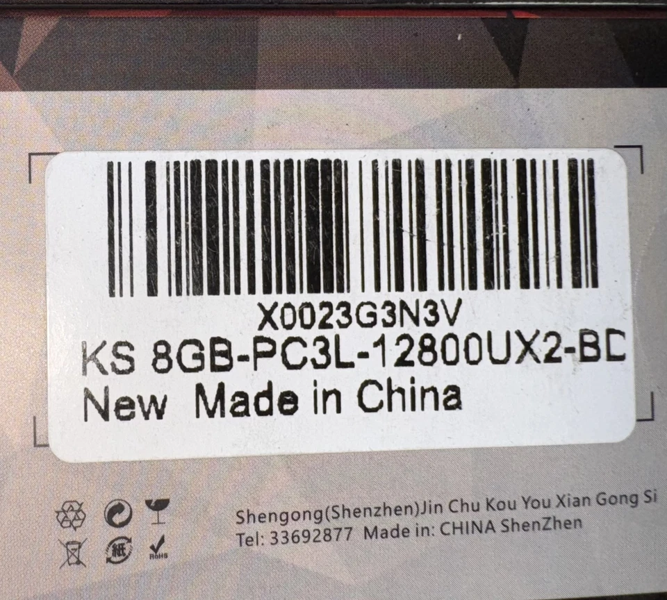 Kuesuny Memory Bank 80 GB (10X8) 2RX8PC3L-12800S-CL11 NEW SEALED - Image 3 of 4