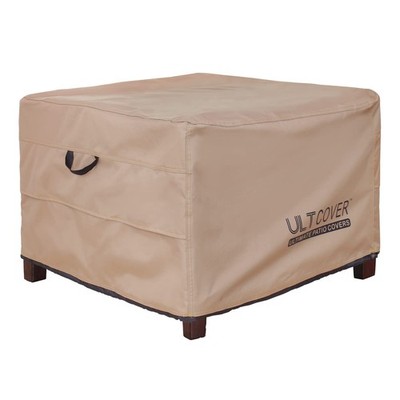 ULTCOVER Waterproof Patio Ottoman Cover Square Outdoor Side Table Furniture Cove