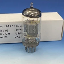 Rare Tungsram ECC83 12AX7, HALO getter, welded  Maxi-Preamp II Test = NOS BN4426