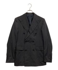 TAGLIATORE Wool silk double-breasted jacket Size: 44 Black 2SVS20B24 Men