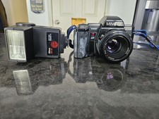 Minolta Maxxum 7000 Black SLR Film Camera AF 50mm f/1.7 Lens Albinar AF Flash