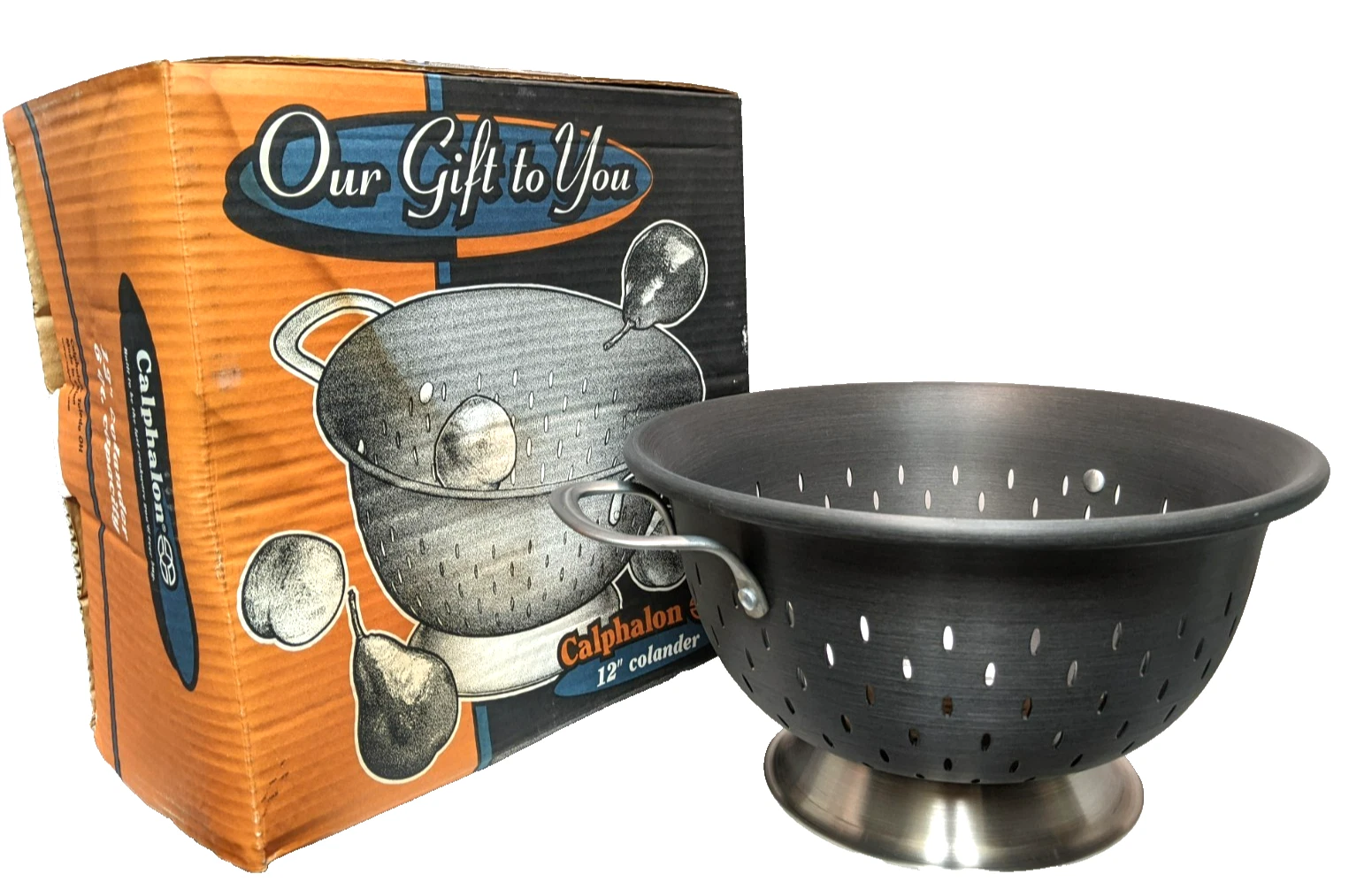 Vintage Large Calphalon Colander Strainer 6 quart 12" Anodized Aluminum G1506GWP
Opens in a new wind