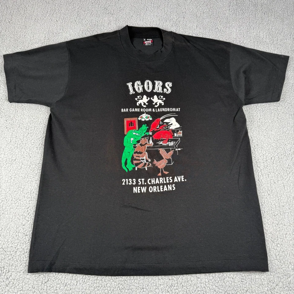 Camiseta de colección Igors Bar Game Room para hombre XL New Orleans Dive Bar puntada única Foto 2 de 4