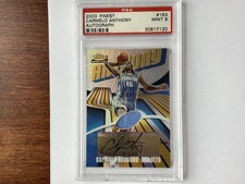 Carmelo Anthony 2003-04 Topps Finest #163 Refractor Jersey RC Auto 248/250 PSA 9