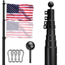 Heavy Duty Telescoping Flag Pole, 25FT 12 Gauge Extra Thick Aluminum Flagpole...