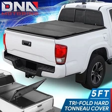 FOR 2016-2023 TOYOTA TACOMA 5FT SHORT BED HARD SOLID TRI-FOLD TONNEAU COVER KIT