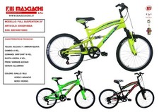 MASCIAGHI BICI 20 FULL SUSPENSION  6 VELOCITA' COMANDI GRIP SHIFT     SKX20106BA