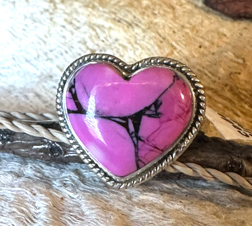 Pink Dahlia .925 Heart Ring Sterling Silver WATCH VIDEO NOW!