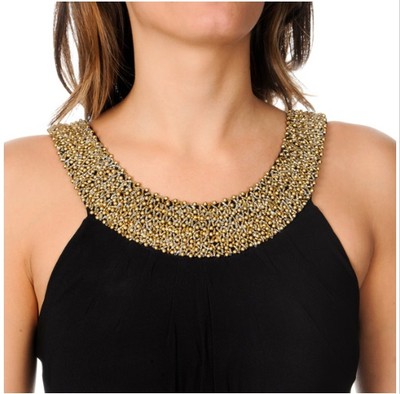 New Cachet Women's Black /Medium/ Tiered Gold/Silver Beaded Stretchy Dress | eBay New Cachet Women's Black /Medium/ Tiered Gold/Silver Beaded Stretchy Dress | eBay