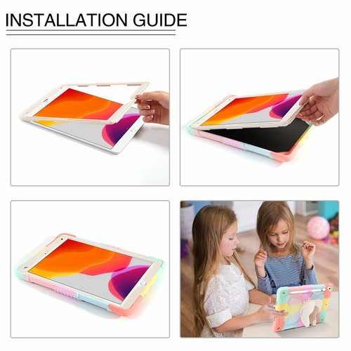 For iPad 9/8/7/6/5 Gen Pro/Air2/Air3 Heavy Duty Kickstand Kids Safety Cover Case - Picture 8 of 33