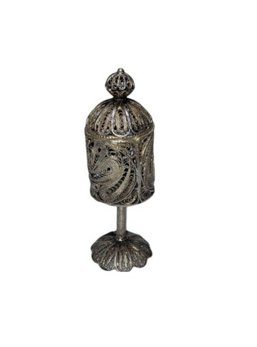 Vintage Sterling Silver Besamim Filigree Spice Box Jerusalem Israel Judaica