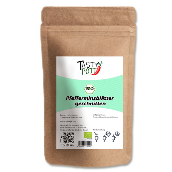 Tasty Pott Bio PfefferminzbläTter Geschnitten 250G Minztee Pfefferminz-image