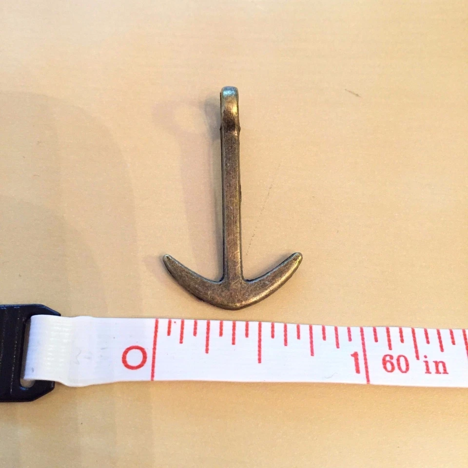 Juego de 20 dijes de gancho de anclaje de bronce - 1 1/4" - agujero de 5 mm - vendedor de EE. UU. - Paracord Foto 4 de 4