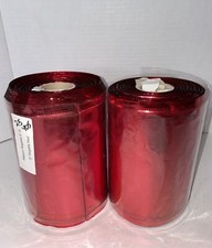 6 Red Wired Metallic Christmas Holiday Ribbon Lot Approximate 40 Yards