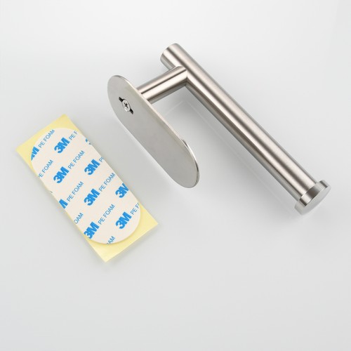 Soporte de papel higiénico autoadhesivo de acero inoxidable soporte para rollos de papel higiénico - Imagen 9 de 11