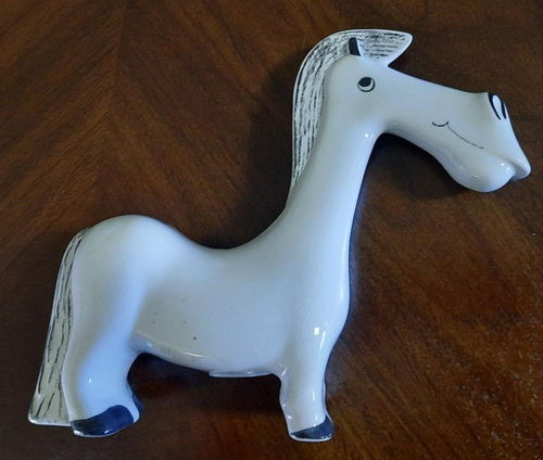 Contemporary Ceramic Horse Bank, Made in Italy, 9"H x 11"L - Picture 2 of 3
