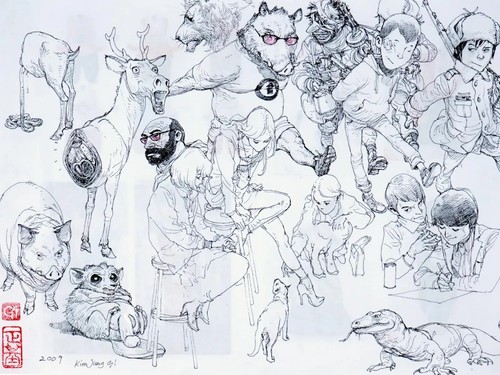 Kim Jung Gi Contemporary South Korean Ink Drawing - Picture 2 of 4