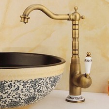Antique Brass Bathroom Kitchen Bar Sink Faucet Hot Cold Mixer Tap ssf922