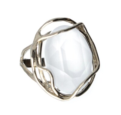 Design 925 Silber RING mit SWAROVSKI Cristal Powder Blue / Hellblau, inkl. ETUI