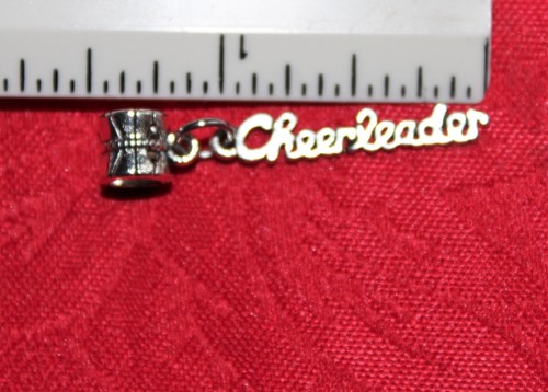 CHEER ANTIQUE SILVER CHARM - CHEERLEADER - MEGAPHONE - NECKLACE - SPORTS - Picture 18 of 37