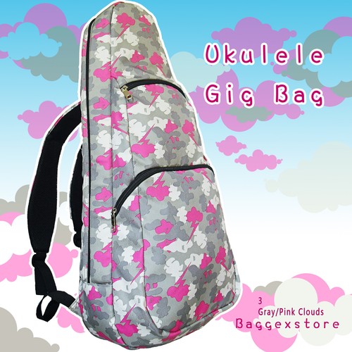 26" Tenor Ukulele Gig Bag Soft Case Rucksack Backpack 2Ways Daypack Multi-colors - Picture 24 of 56