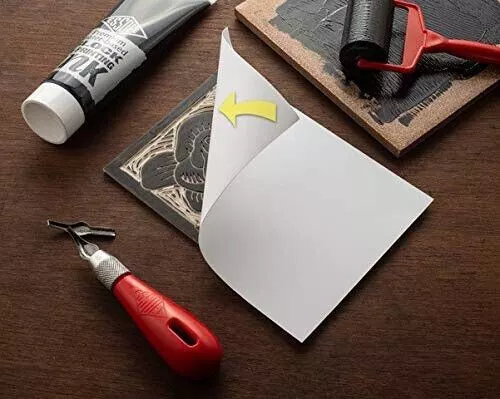 Essdee PREMIUM Block Printing Kit Lino Tile Ink & Carving Cutter Tool Set Plate - Picture 6 of 8