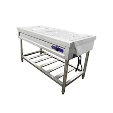 Four Pan Full Size Bain Marie Buffet Food Warmer Electric Heater Resturant 110V
