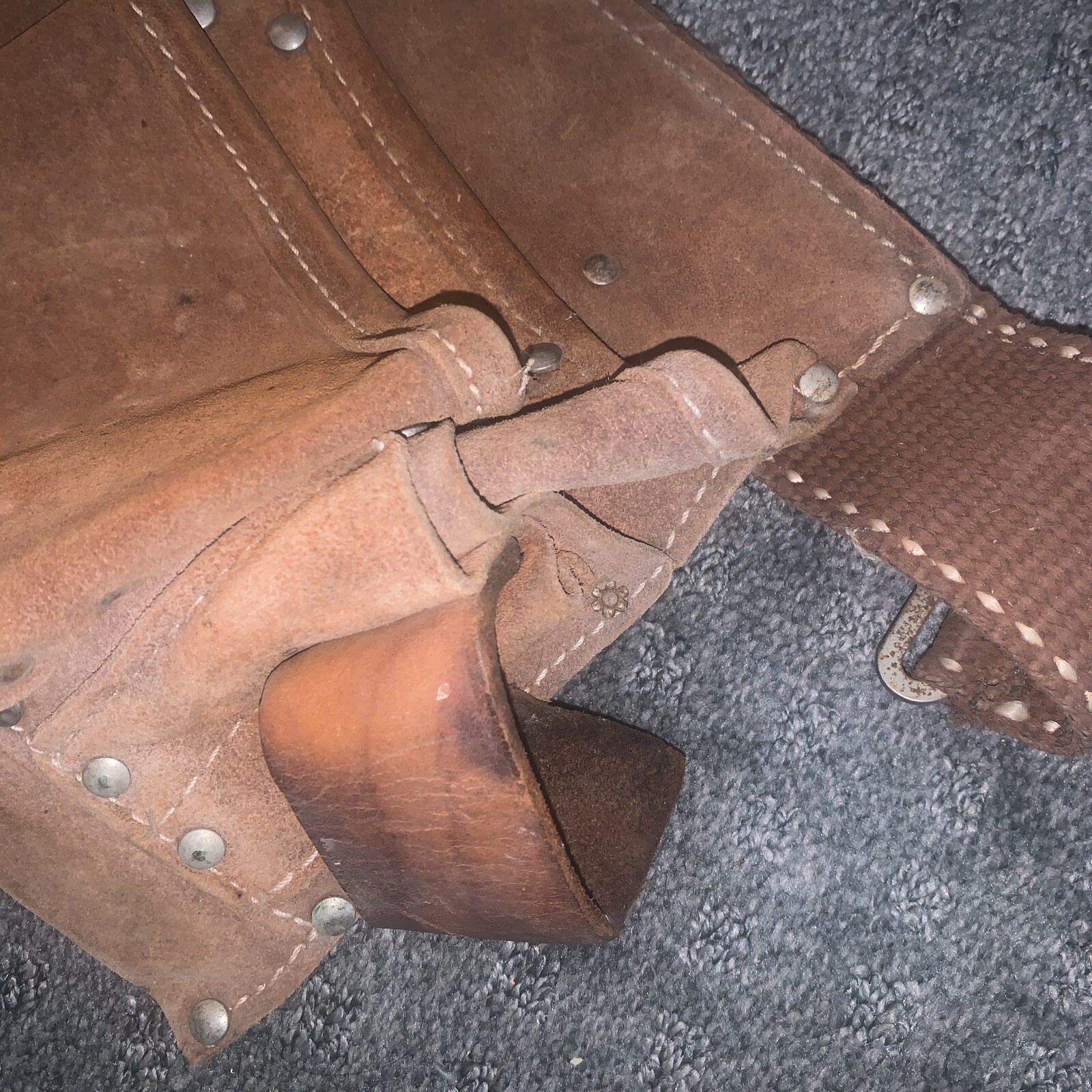 Genuine Suede Leather Action Leather Craft Tool Belt 4199 Hammer Holder Used