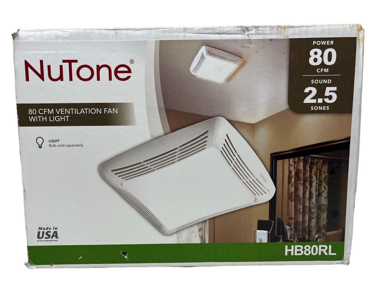 NuTone 80 CFM Bathroom Exhaust Fan With Light Ceiling Mounted HB80RL | eBay