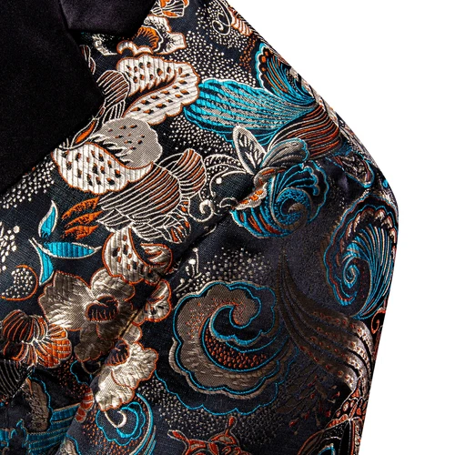 Para Hombres Floral Esmoquin Cena Chaqueta Calce Regular Chal Solapa Paisley Baile de graduación Fiesta Traje - Imagen 59 de 236
