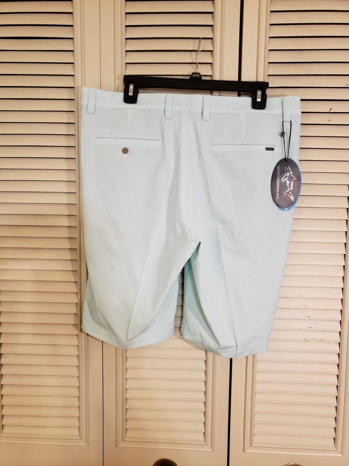 Greg Norman ML75 Microlux Pincord Hybrid Aqua Golf Shorts Sz 34