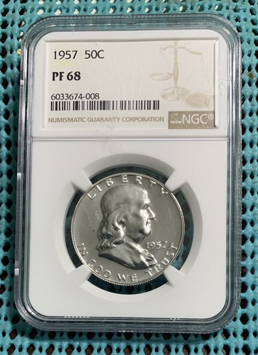 10 Graded Silver half-dollars (1955 - 1964) Franklin & Kennedy -ALL PF68 - Picture 6 of 21