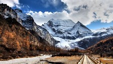 Landscape nature r china mountains sky clouds snowy peak Custom Gaming Mat Desk